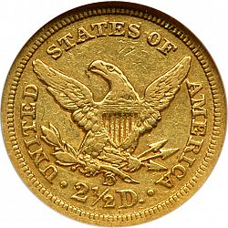 2.50 dollar 1842 Large Reverse coin