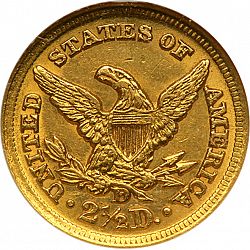 2.50 dollar 1849 Large Reverse coin