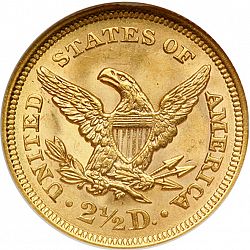 2.50 dollar 1851 Large Reverse coin