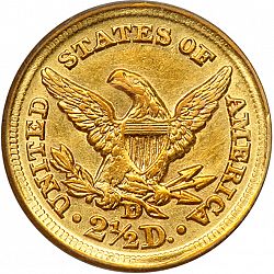 2.50 dollar 1854 Large Reverse coin