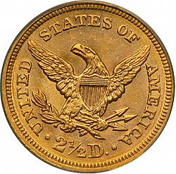 2.50 dollar 1859 Large Reverse coin