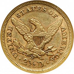 2.50 dollar 1870 Large Reverse coin