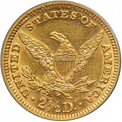 2.50 dollar 1887 Large Reverse coin