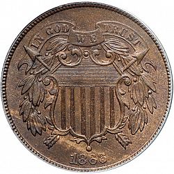 2 cent 1866 Large Obverse coin