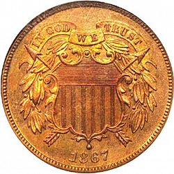 2 cent 1867 Large Obverse coin