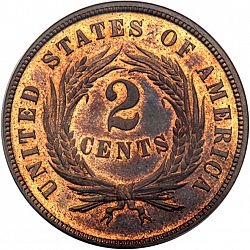 2 cent 1868 Large Reverse coin