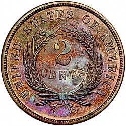 2 cent 1869 Large Reverse coin