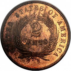 2 cent 1873 Large Reverse coin
