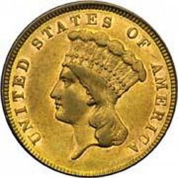 3 dollar 1858 Large Obverse coin