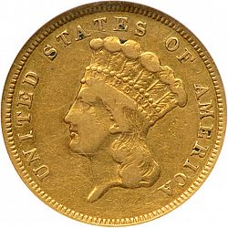 3 dollar 1860 Large Obverse coin