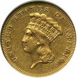 3 dollar 1863 Large Obverse coin