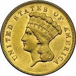 3 dollar 1864 Large Obverse coin