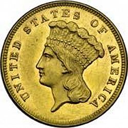 3 dollar 1865 Large Obverse coin