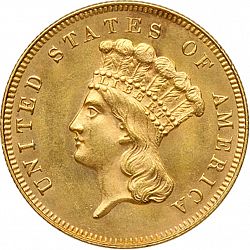 3 dollar 1866 Large Obverse coin
