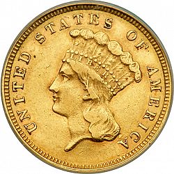 3 dollar 1882 Large Obverse coin