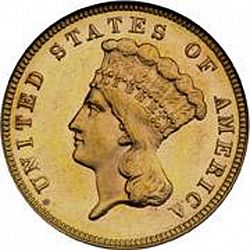 3 dollar 1885 Large Obverse coin