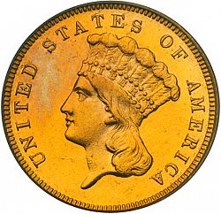 3 dollar 1889 Large Obverse coin