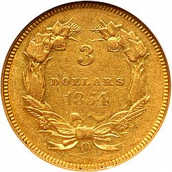 3 dollar 1854 Large Reverse coin