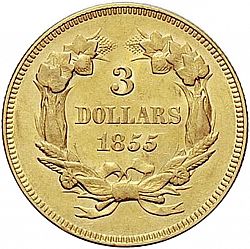 3 dollar 1855 Large Reverse coin