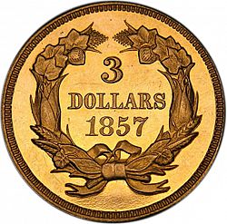 3 dollar 1857 Large Reverse coin