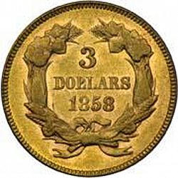 3 dollar 1858 Large Reverse coin