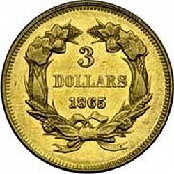 3 dollar 1865 Large Reverse coin