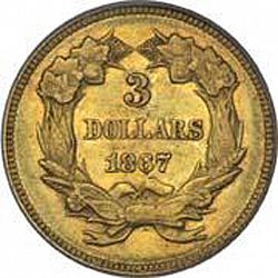 3 dollar 1867 Large Reverse coin