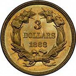 3 dollar 1868 Large Reverse coin