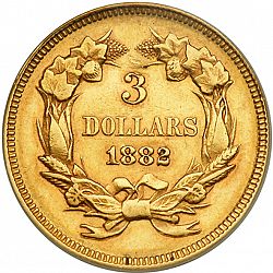 3 dollar 1882 Large Reverse coin