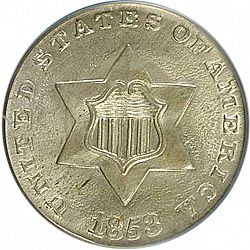 3 cent 1853 Large Obverse coin