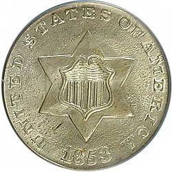 3 cent 1853 Large Obverse coin