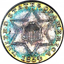 3 cent 1854 Large Obverse coin