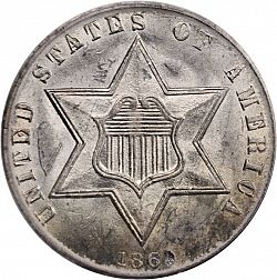 3 cent 1862 Large Obverse coin