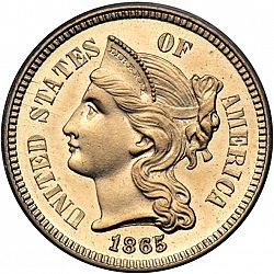 3 cent 1865 Large Obverse coin