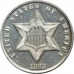 3 cent 1868 Large Obverse coin