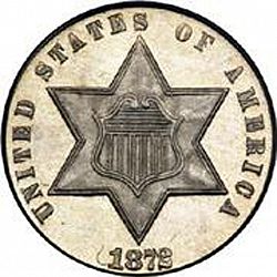 3 cent 1872 Large Obverse coin