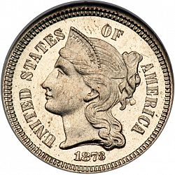 3 cent 1873 Large Obverse coin