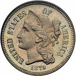 3 cent 1879 Large Obverse coin