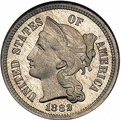 3 cent 1882 Large Obverse coin