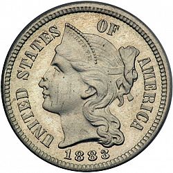 3 cent 1883 Large Obverse coin