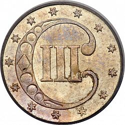 3 cent 1852 Large Reverse coin