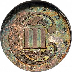 3 cent 1860 Large Reverse coin