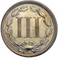 3 cent 1871 Large Reverse coin