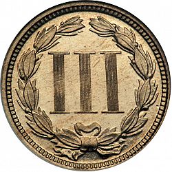 3 cent 1872 Large Reverse coin