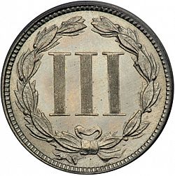 3 cent 1875 Large Reverse coin