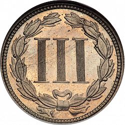 3 cent 1876 Large Reverse coin