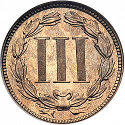3 cent 1880 Large Reverse coin