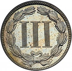 3 cent 1886 Large Reverse coin
