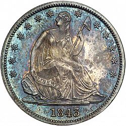 50 cents 1843 Large Obverse coin