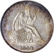 50 cents 1844 Large Obverse coin